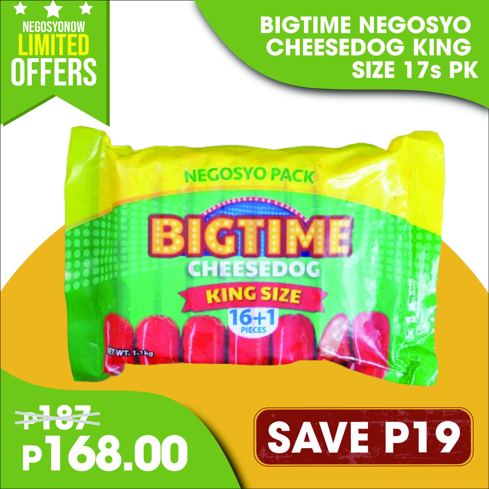 Bigtime Cheese Hotdog King Size 1kg